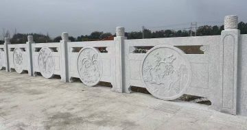 呼和浩特芝麻白河道栏杆 石材栏杆