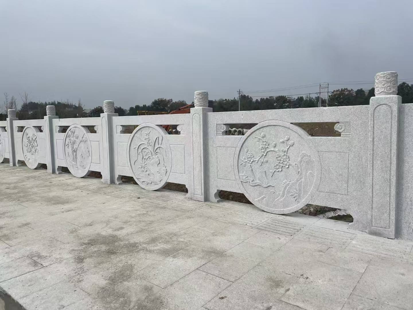 呼和浩特芝麻白河道栏杆 石材栏杆